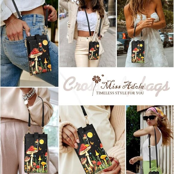Crossbody Bags for Women - Leather Cellphone Phone Purse Wallet Cute Designer Cr - Picture 6 of 6